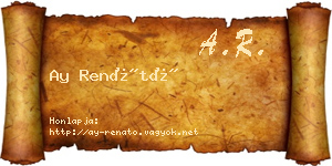 Ay Renátó névjegykártya